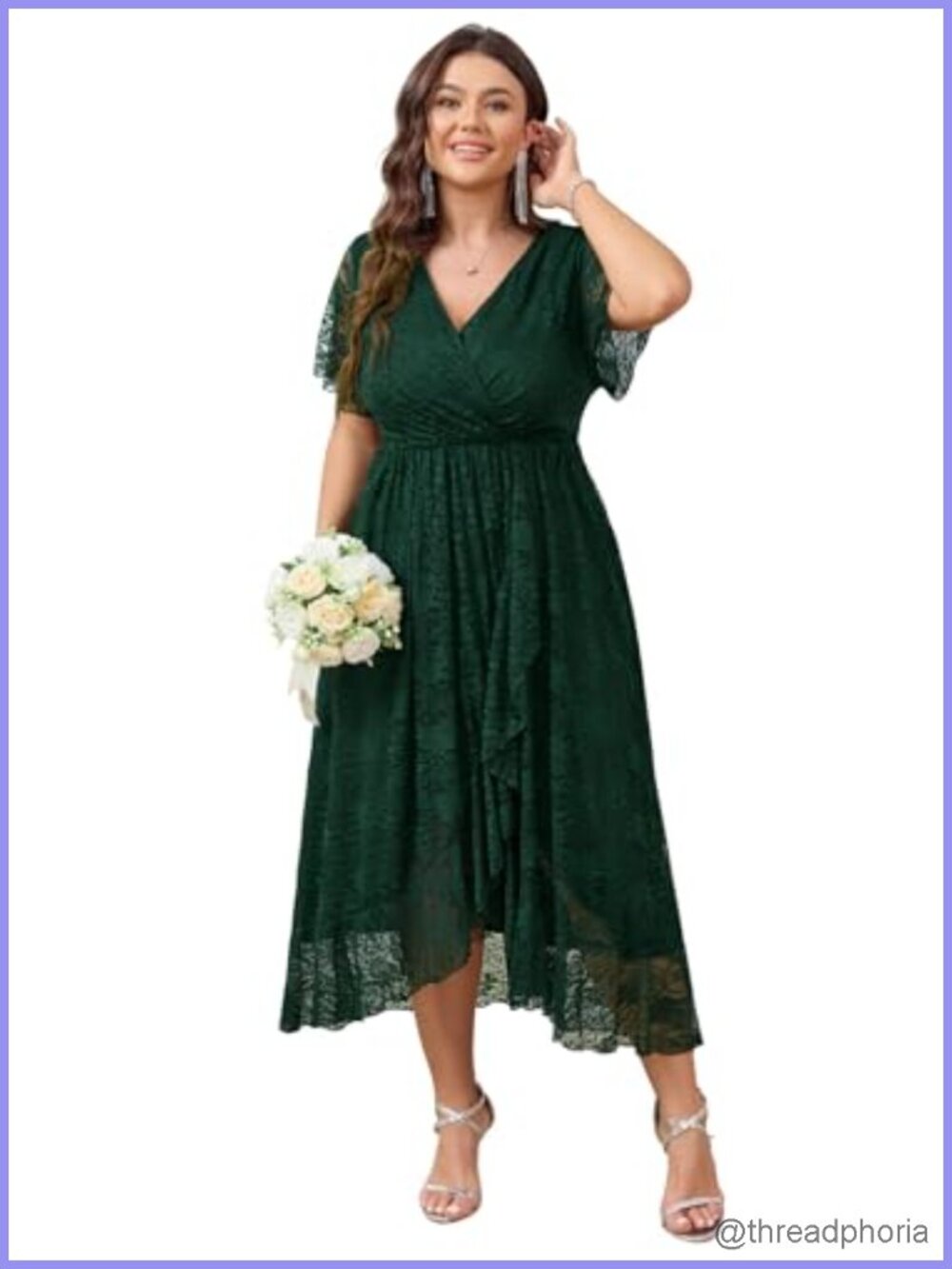 Plus Size Lace Maxi Dress Wedding Guest High Low Formal